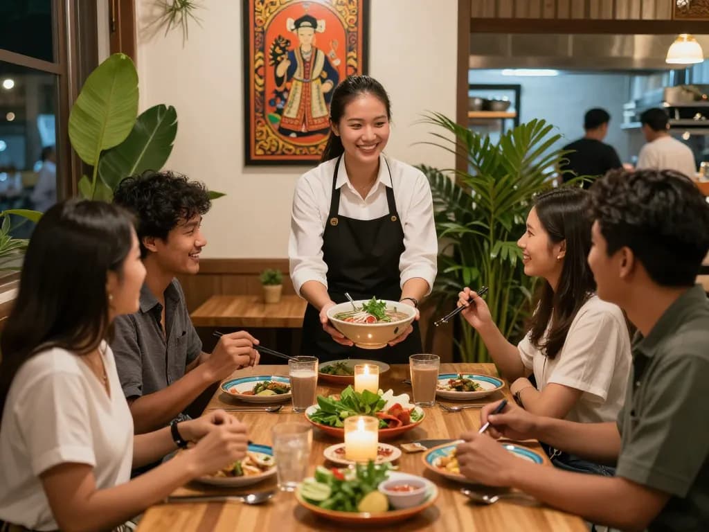 Delicious Vietnamese pho served at Saigon Cafe Sterling, inviting dining ambiance featuring fresh ingredients.