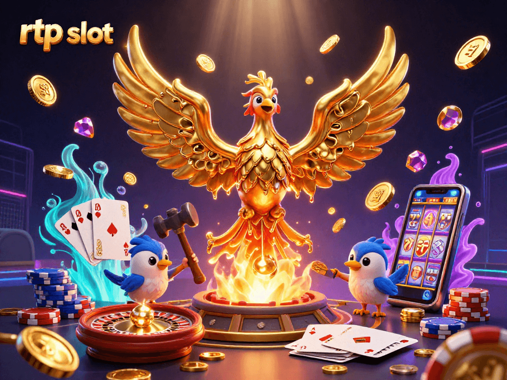 Menangkan permainan dengan rtp slot yang difasilitasi oleh phoenix emas bercahaya dan koin berkilauan.