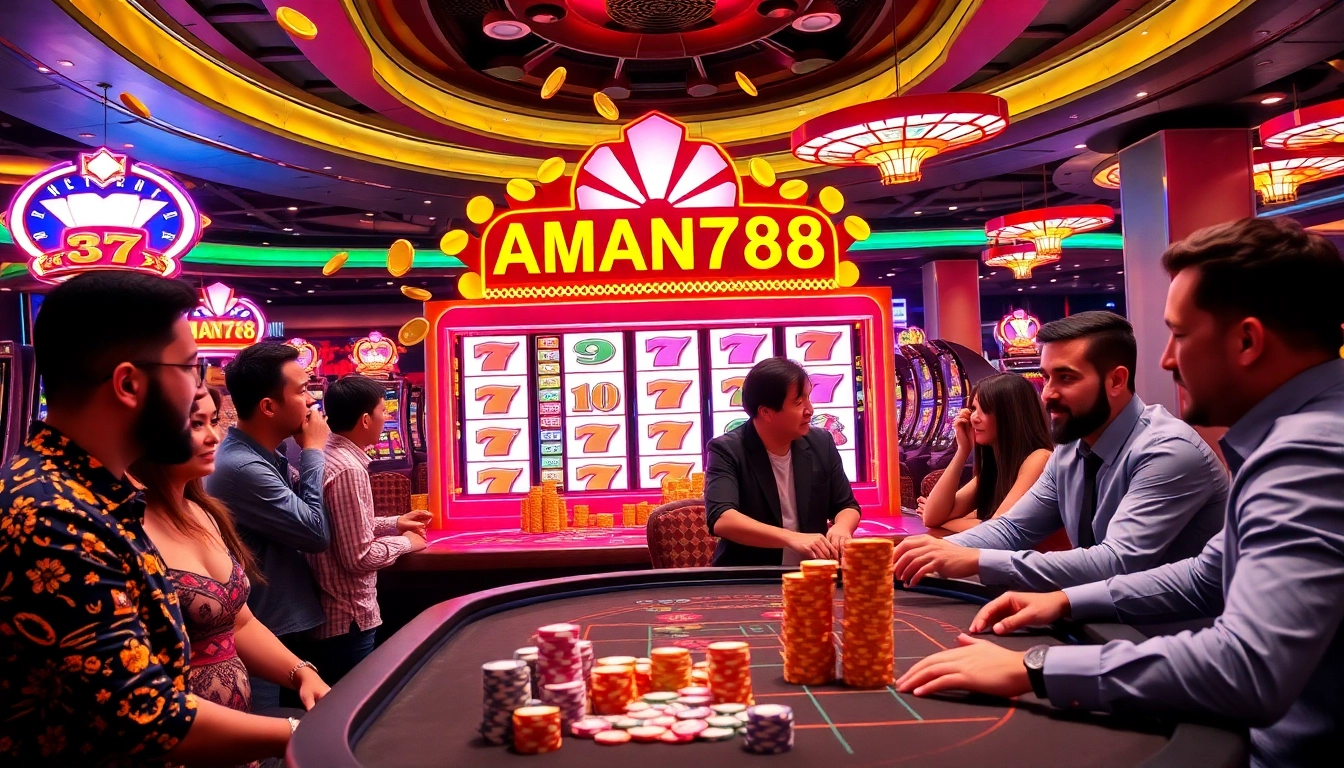 Rasakan keseruan slot di AMAN788 dengan permainan yang berwarna-warni dan pemain yang antusias.