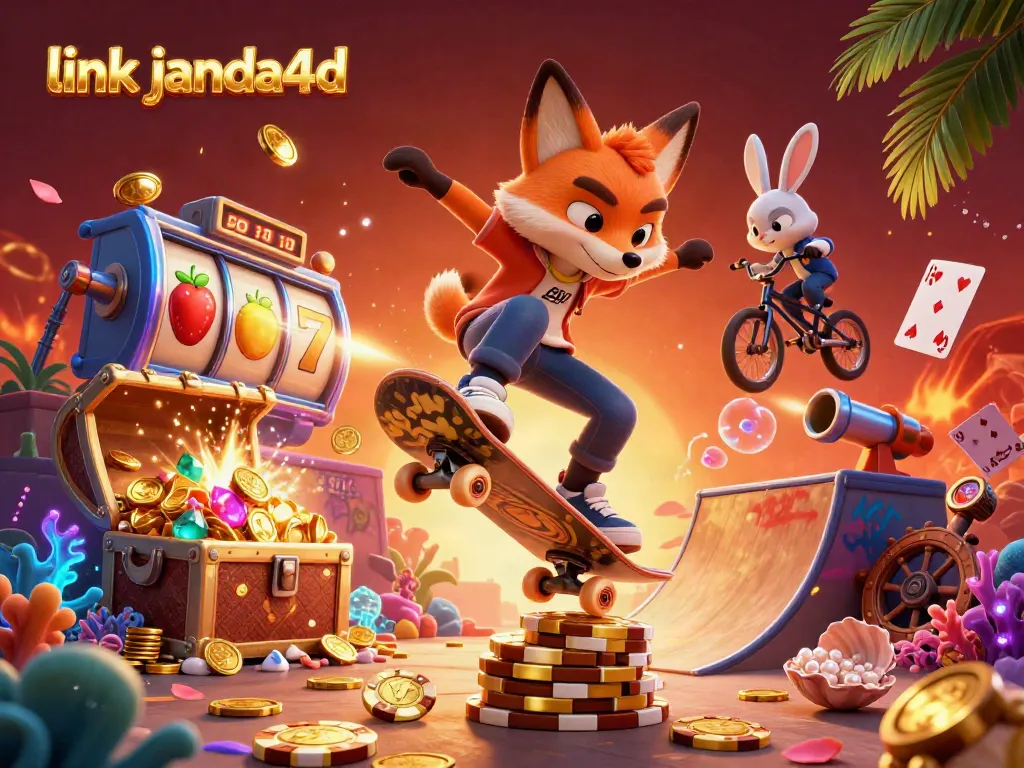 Link janda4d memberikan pengalaman bermain yang menarik dengan simbol kasino dalam ilustrasi 3D penuh warna.