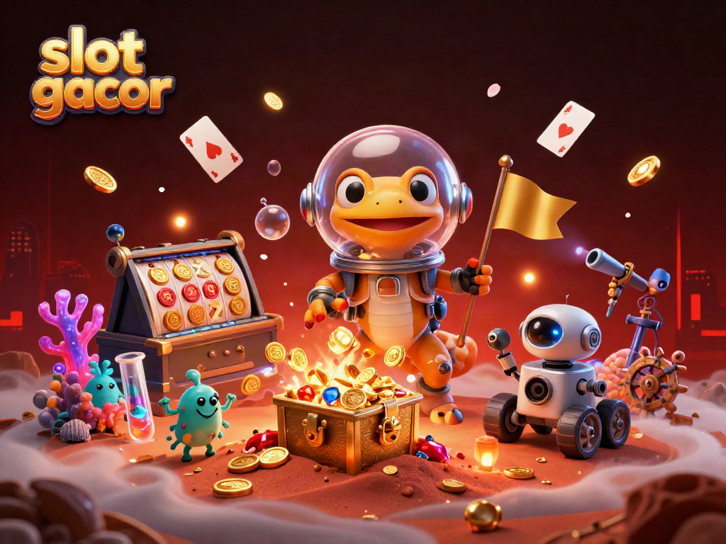 Slot gacor saat gecko Mars berpetualang di kasino emas tersembunyi dengan setumpuk simbol keberuntungan.