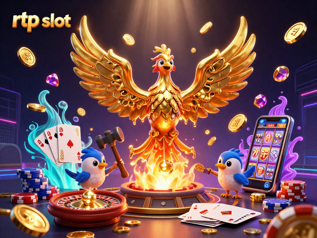 Menangkan permainan dengan rtp slot yang difasilitasi oleh phoenix emas bercahaya dan koin berkilauan.