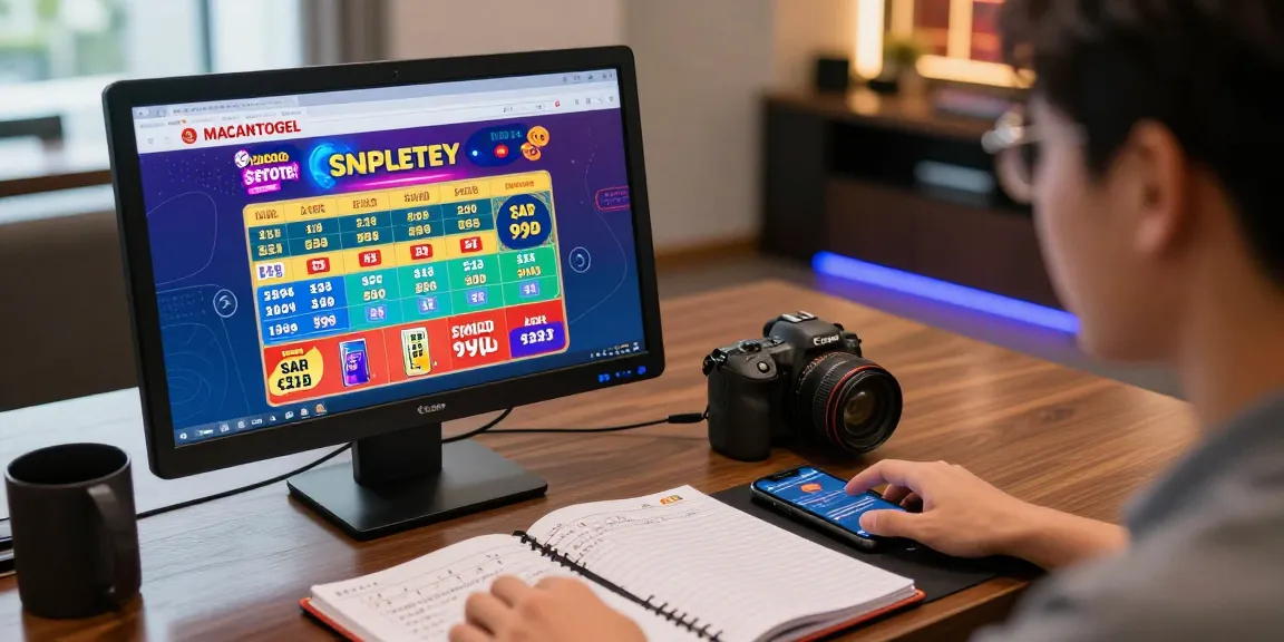 Engaging player analyzing SGP results on MACANTOGEL site, showcasing bandar togel excitement.