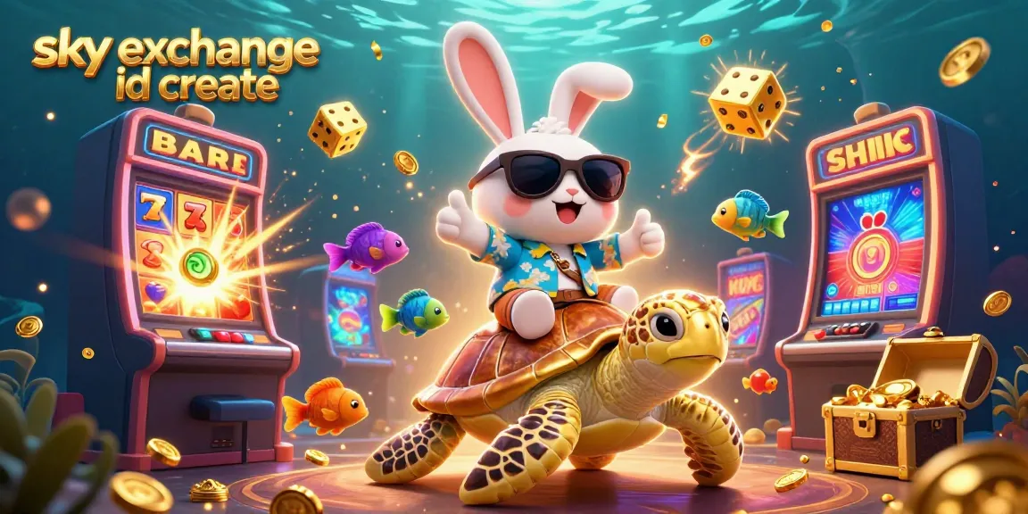 Experience excitement with sky exchange id create as the adorable rabbit and golden turtle celebrate in a casino scene.