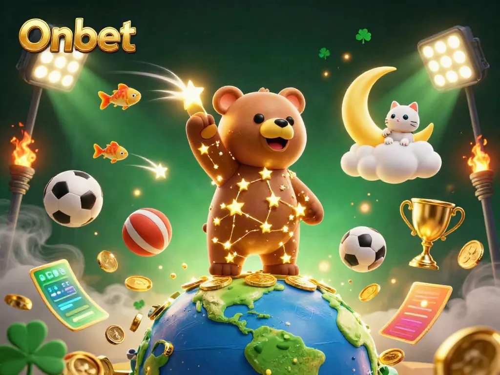 Experience exciting wins with Onbet's dynamic gaming universe filled with stars, coins, and sports elements.