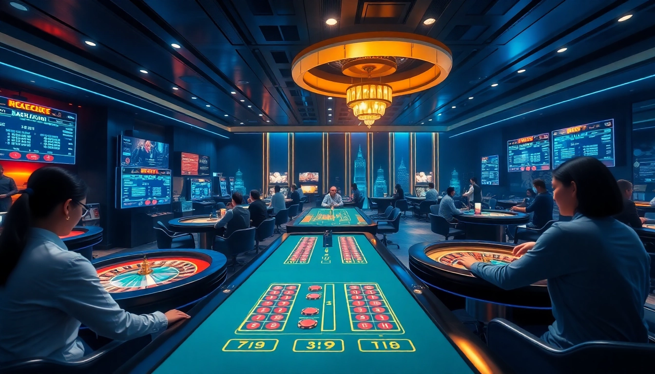 Thrilling online gambling experience at 789F with players engaged in various games.