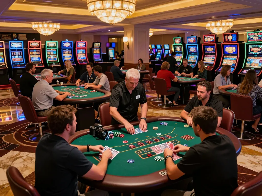 Players enjoying cards and betting chips at the casino, capturing the excitement around tr88 gameplay.