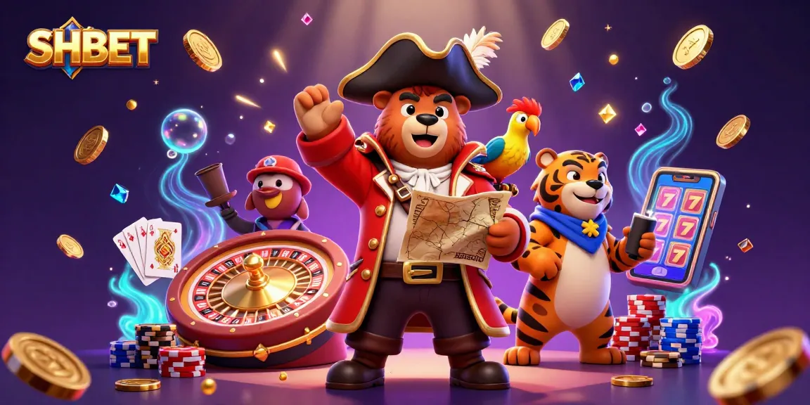 Engage in thrilling games at SHBET, featuring a pirate captain bear and golden treasures.
