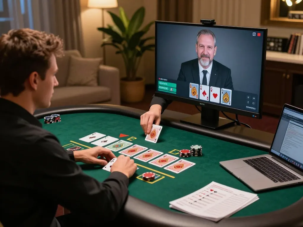 Engaging live dealer blackjack experience at https://lv88cha.com/ in a cozy home setting