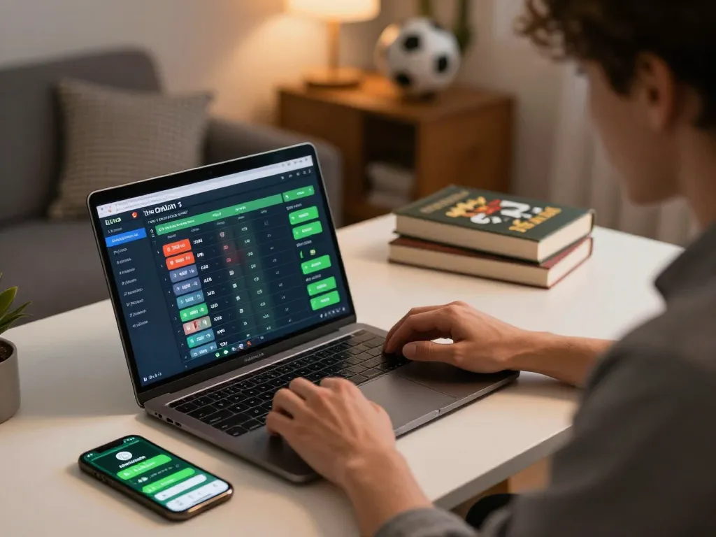 Engaged in online betting, placing bets on sports through the gg88 uy tín platform with focus and excitement.