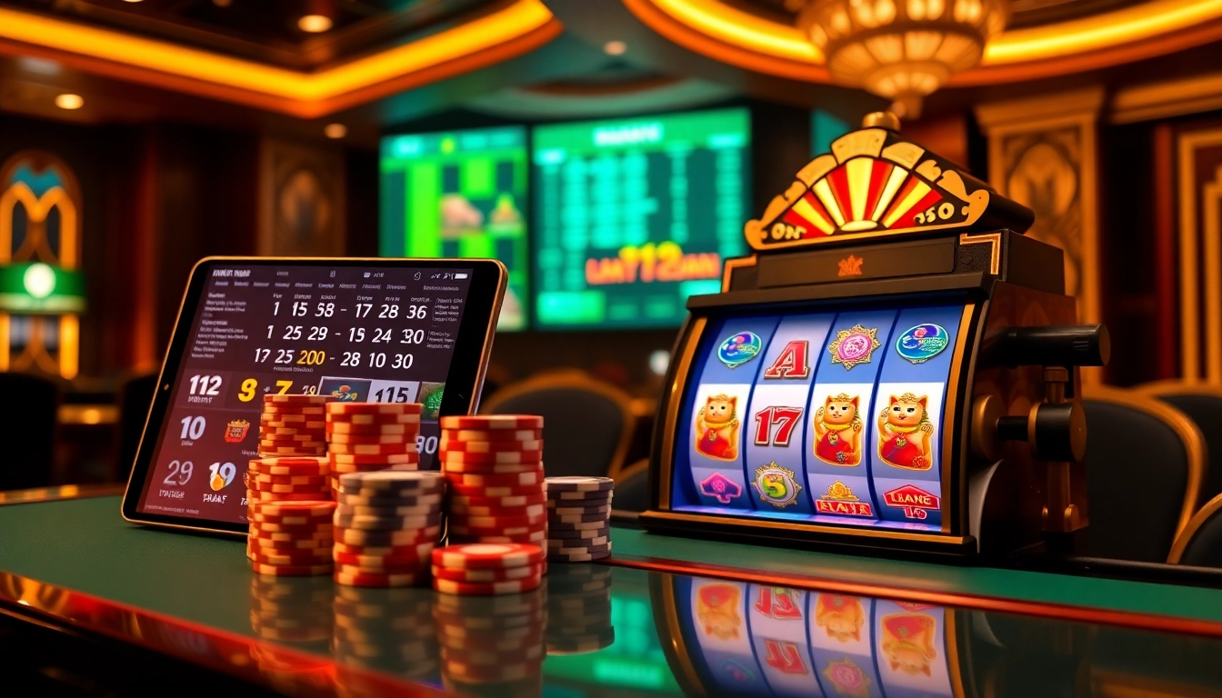 Engaged players interacting with fast, secure lô đề trực tuyến betting interface featuring real-time data and poker chips