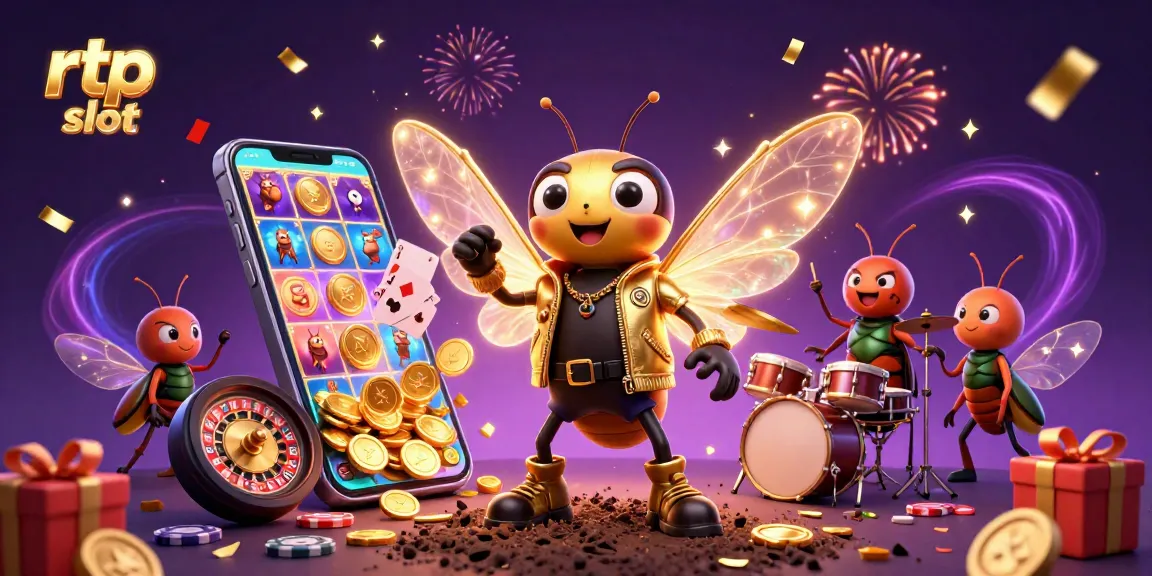 Experience the excitement of rtp slot games with a vibrant 3D casino scene featuring animated characters.