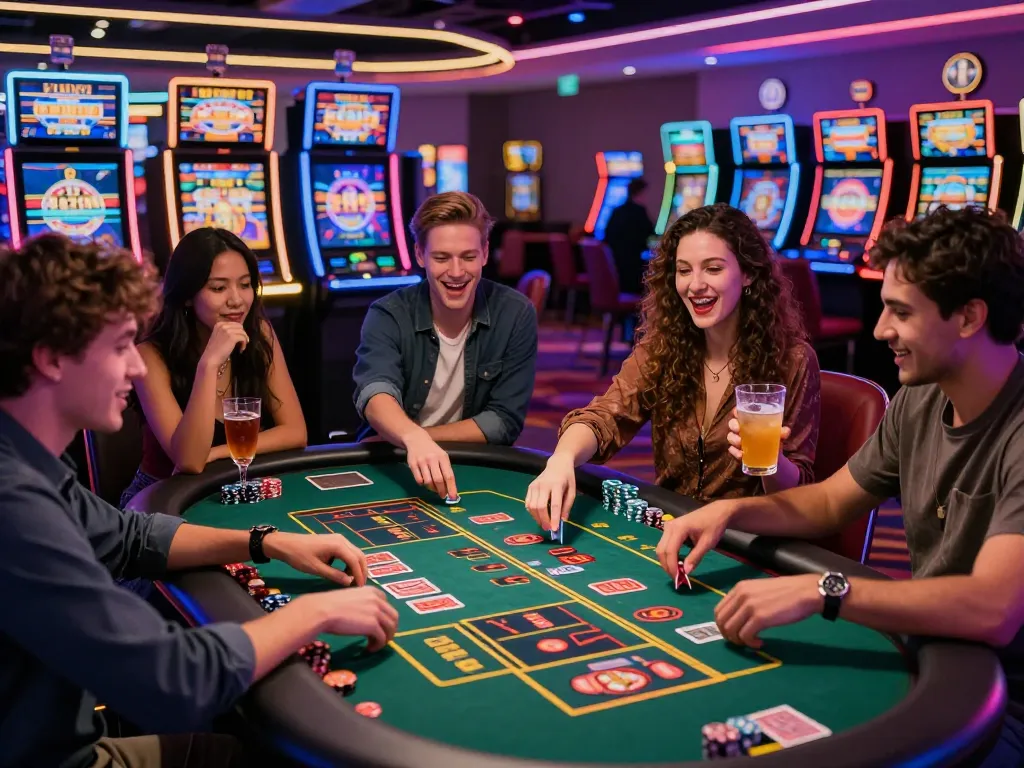 Experience thrilling online gambling at https://32win.agency/ with a diverse group enjoying interactive live dealer games.