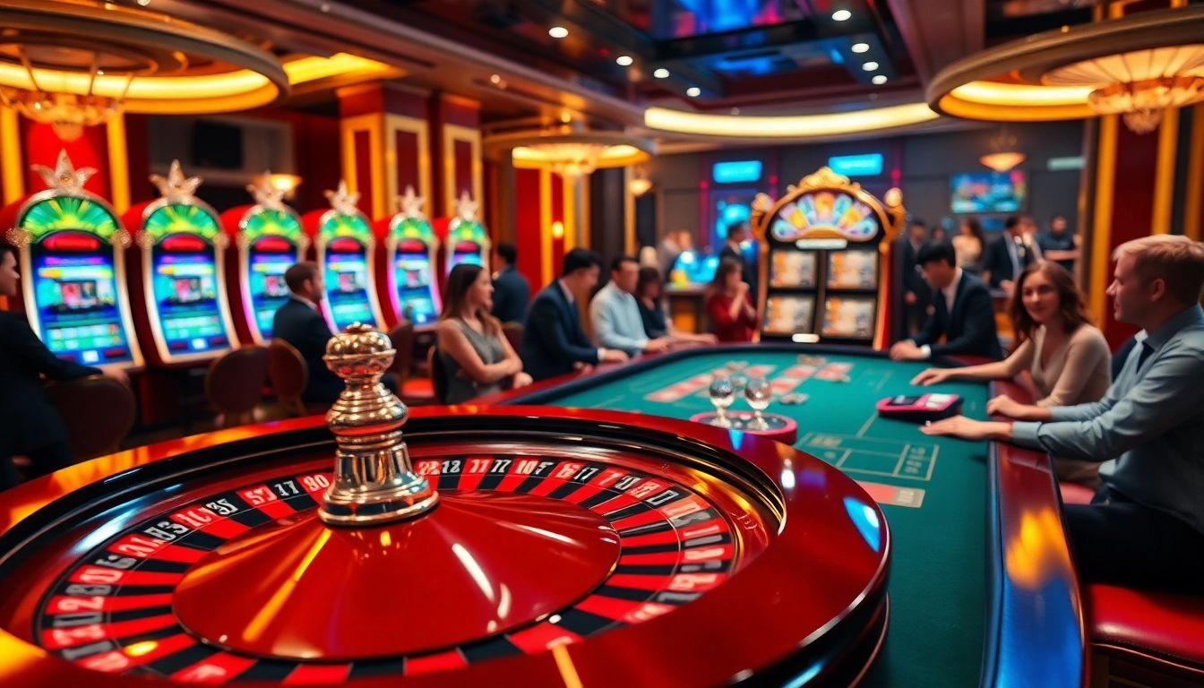 Engaging casino experience with roulette and vibrant betting atmosphere at https://nhacaiuytinvn.us.com/.