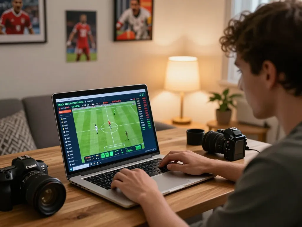 Active online betting session showcasing Keo nha cai alongside sports stats and excitement