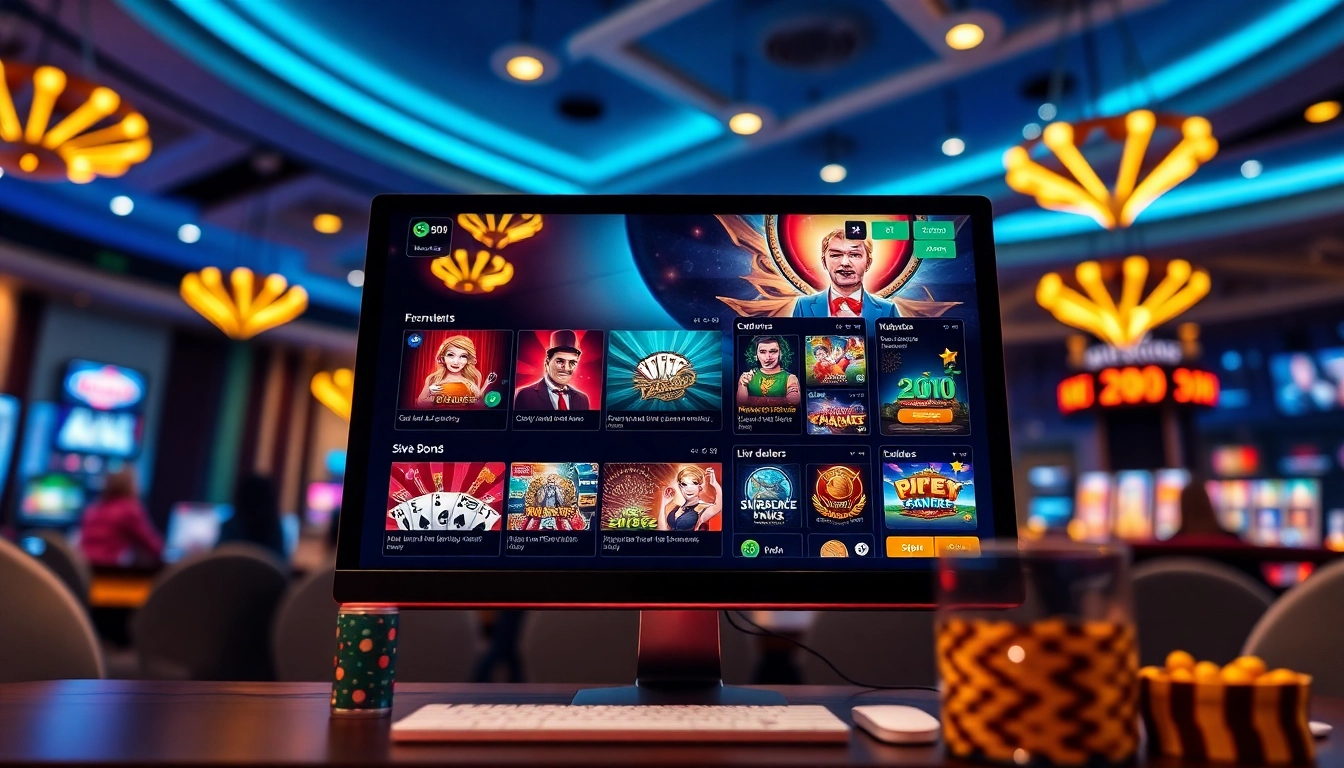 Interactive online gaming interface for 6623 featuring vibrant casino elements and digital gameplay.
