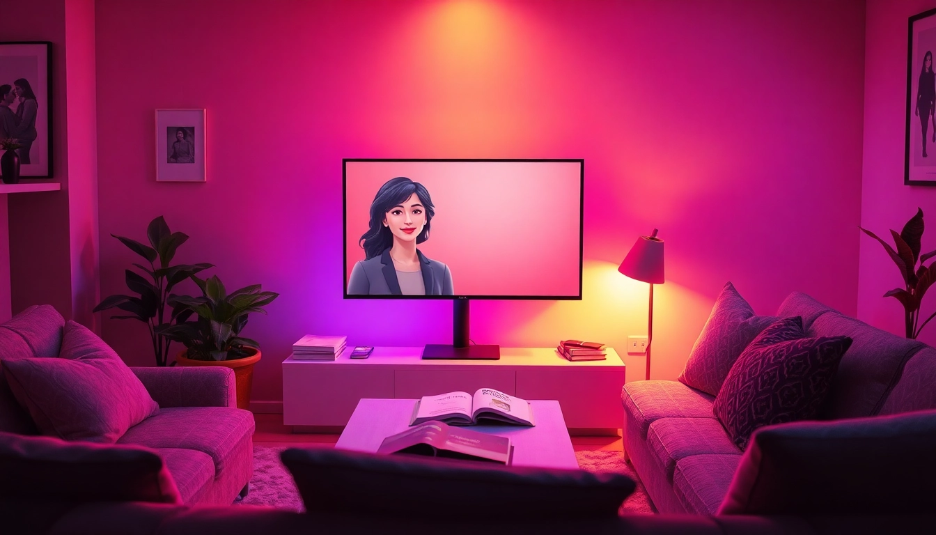 Engaging AI interaction in a cozy setting showcasing ai slut theme.