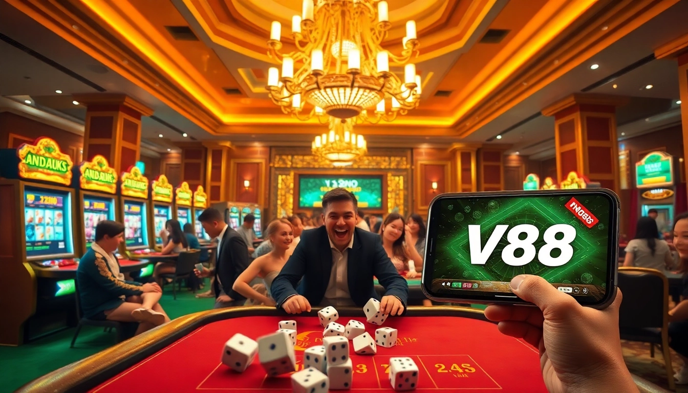 Experience the thrill of gambling with the VN88 link mới in a vibrant casino setting showcasing excitement.