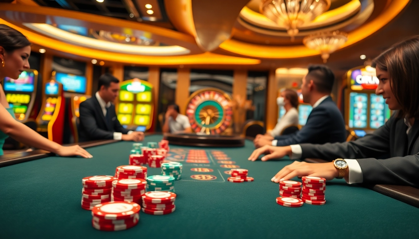 Play casino games like TG88 at a luxurious poker table with vibrant poker chips.