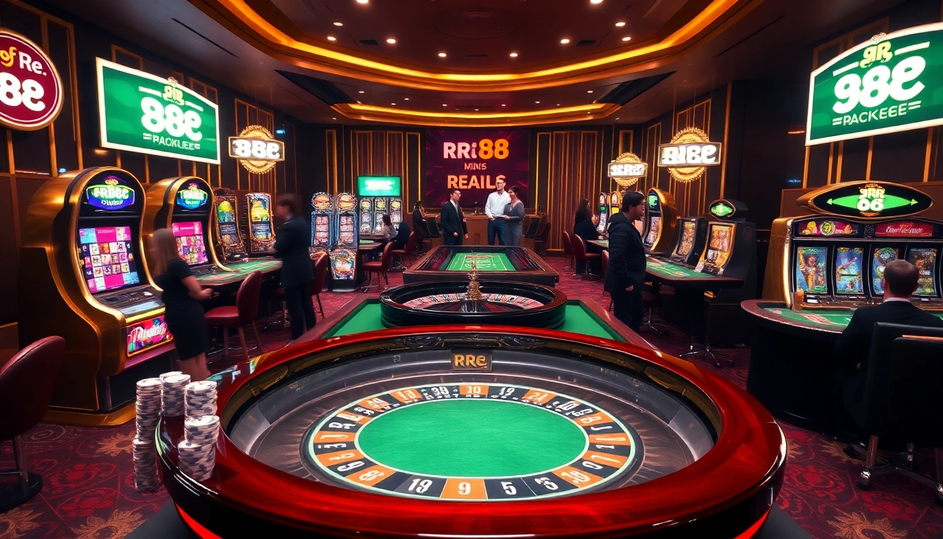Players enjoying the thrill of RR 88 at a luxurious casino table with vibrant gaming elements.